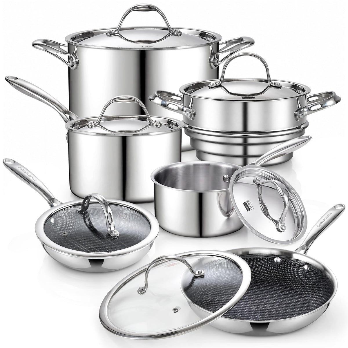 12-Piece Multi-Ply Clad Stainless Steel Cookware Set M3054