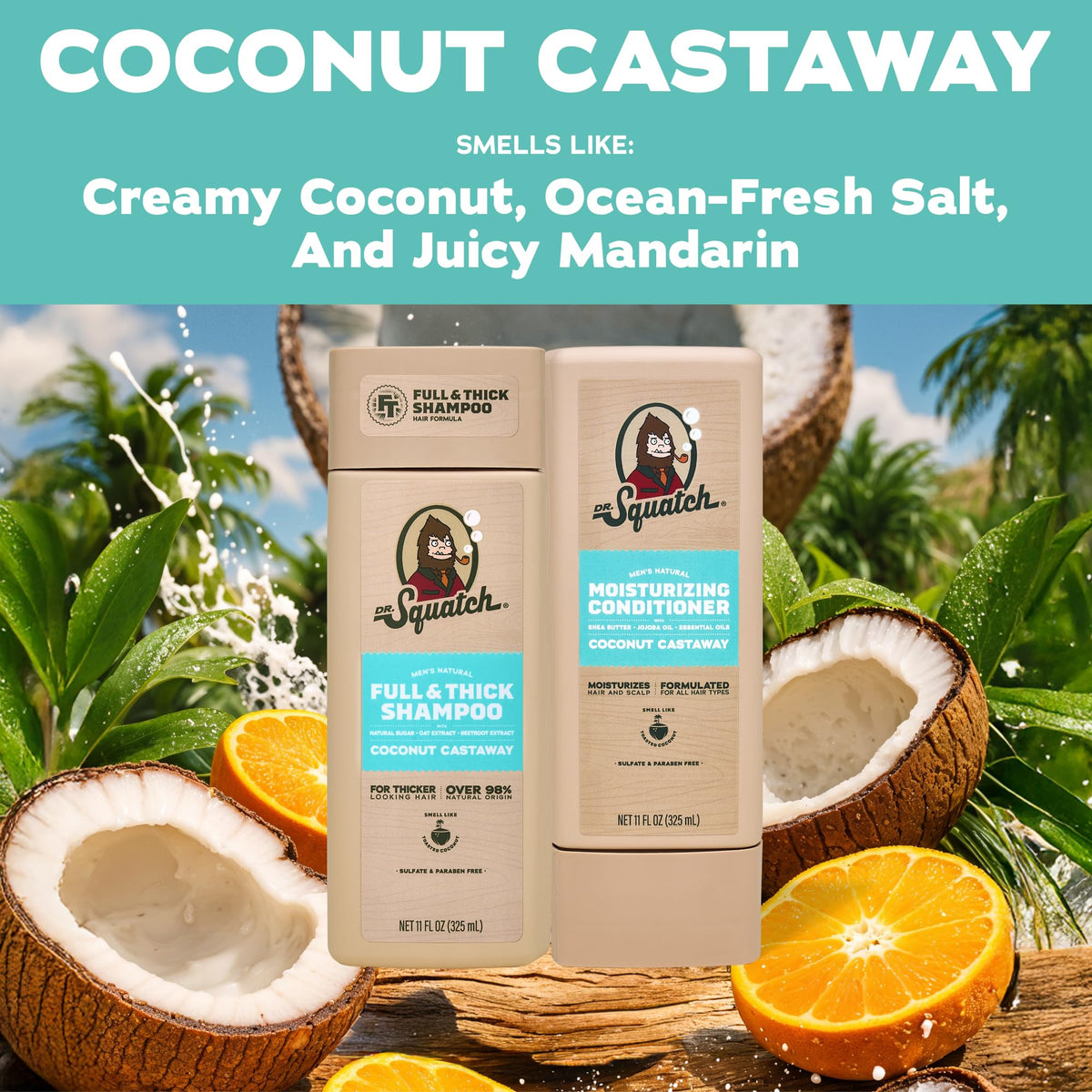 Natural Shampoo and Conditioner Set 11 fl oz 2-Pack T8594