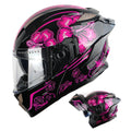 Motorcycle Modular Full Face Helmet DOT Adults Flip up Dual Visor T38189