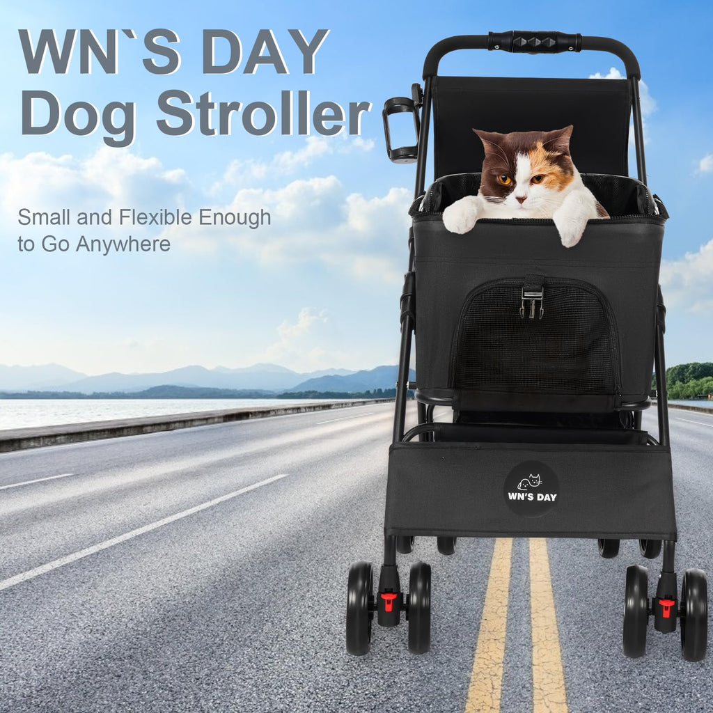 Foldable Pet Stroller with Removable Carrier and Storage Bag L717984