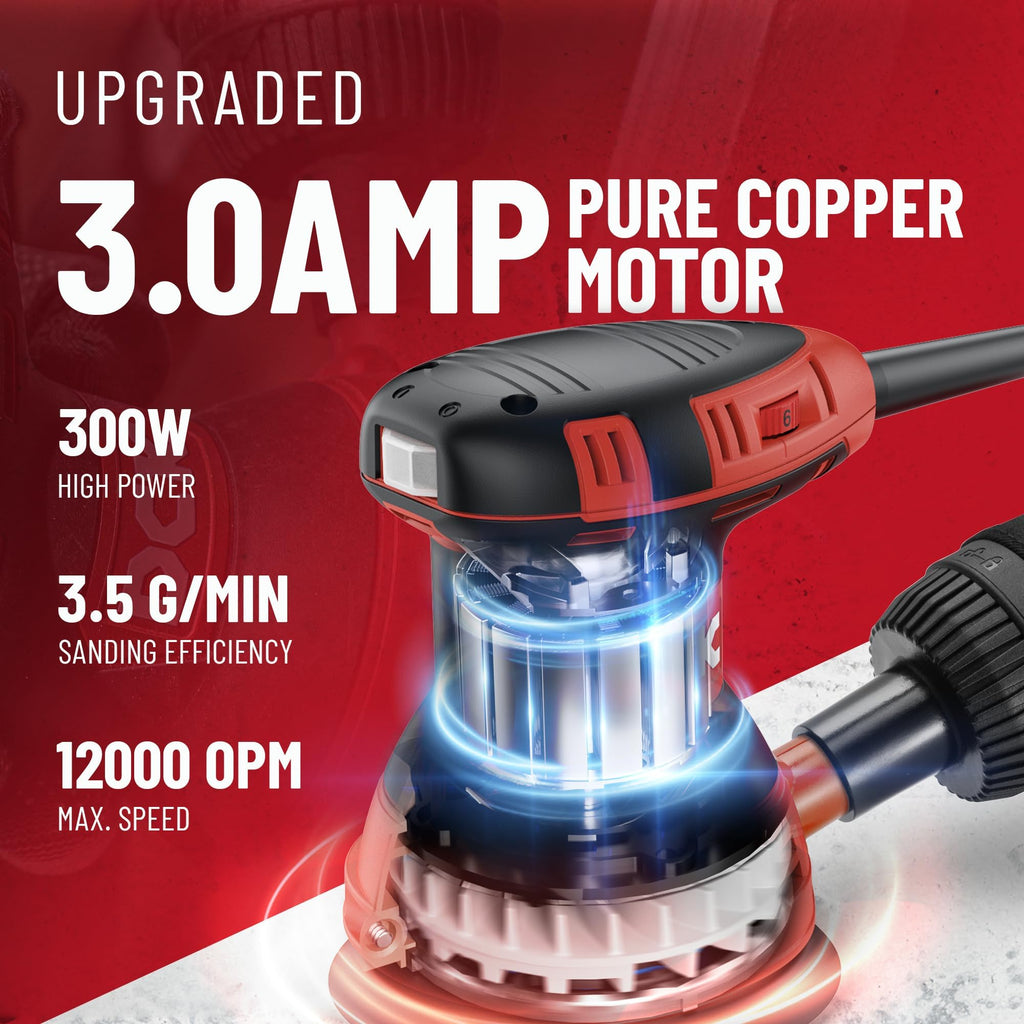 3.0 AMP Corded Random Orbital Sander J409