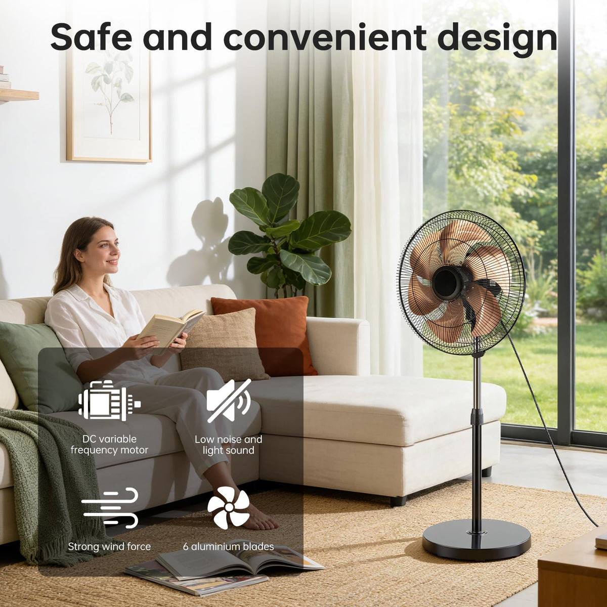 18 Inch Oscillating Metal Stand Fan W15136