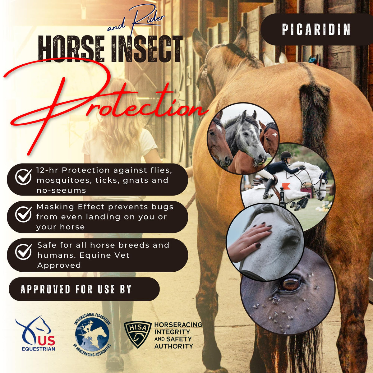 Picaridin 10oz Continuous Spray 32oz Refill 80ct Wipes Horse Fly Repellent W370