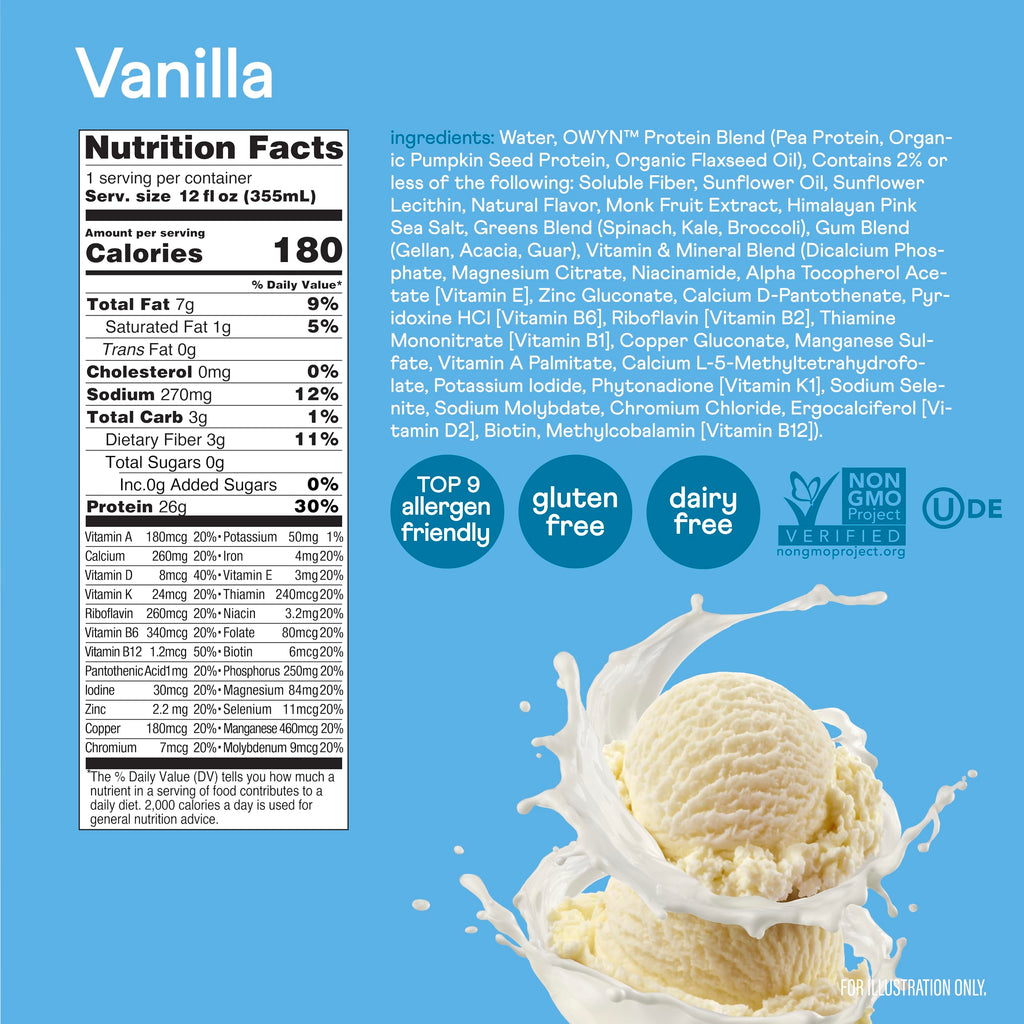 26g High Protein Shake, Vanilla Flavored, 12 Ct A8944