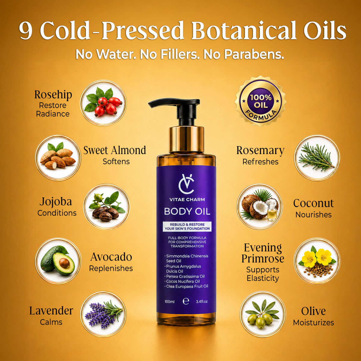 Body Oil 13.6 fl oz 4 Pack X19415