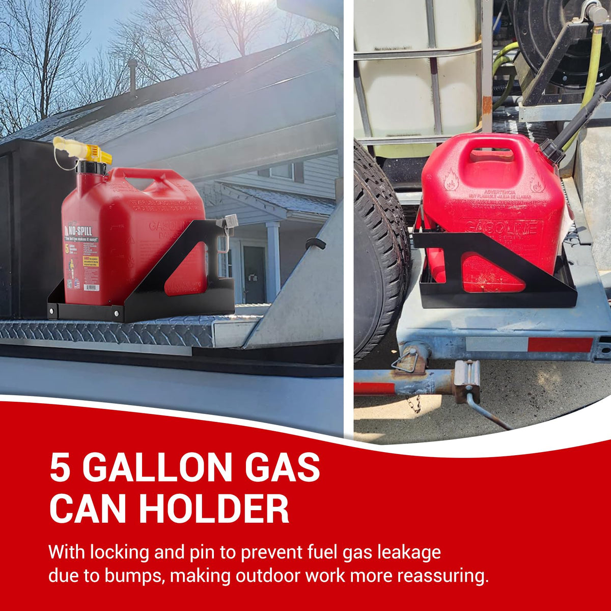 5 Gallon Trailer Gas Can Holder Rack I461945