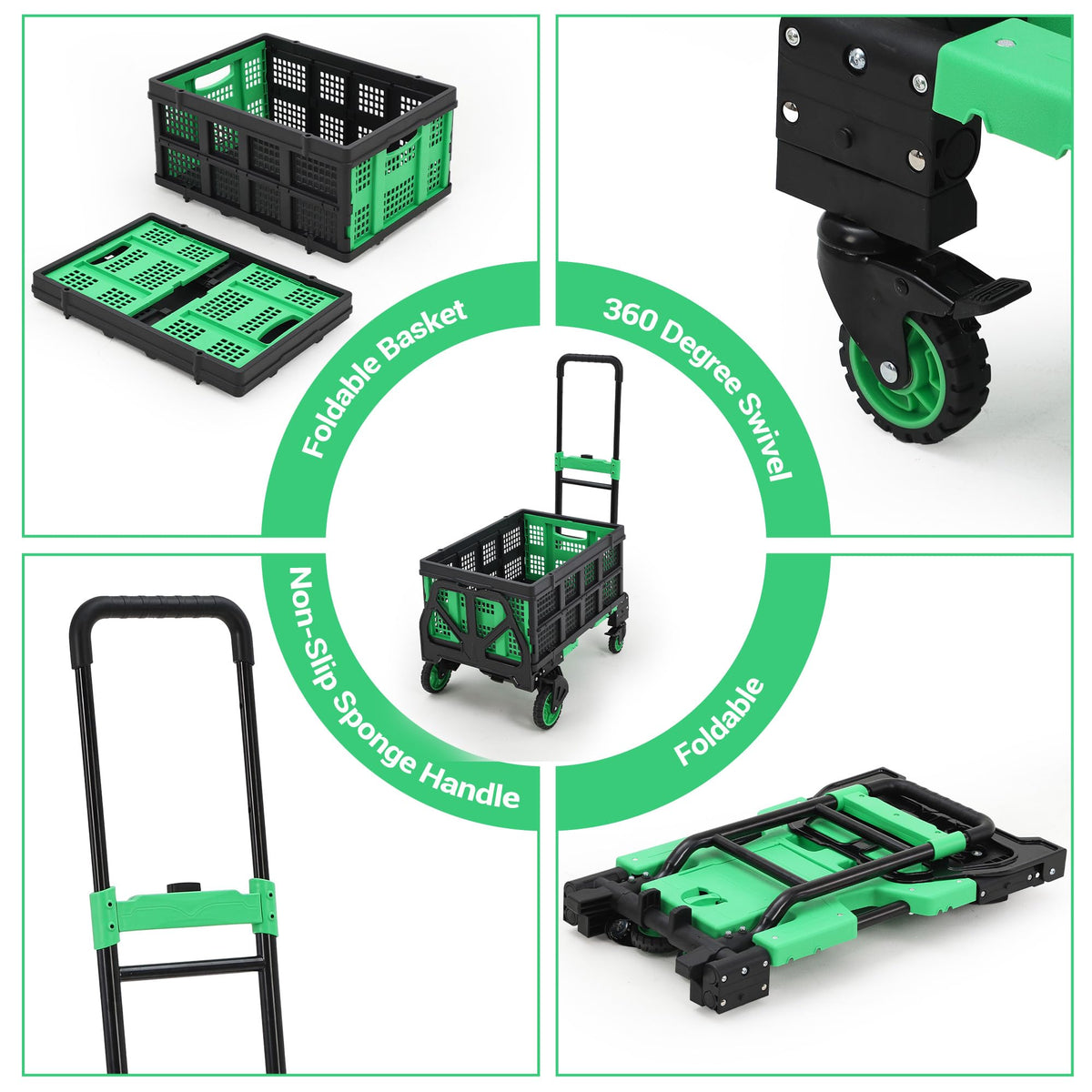 2-in-1 Folding Hand Truck with Basket U598