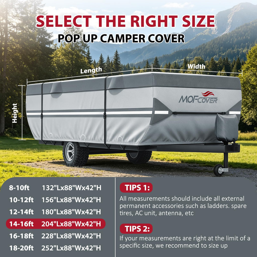 9 Layers Rip-Stop 14-16ft Pop Up Camper Cover J99430