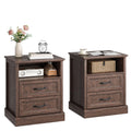 Brown 2 Drawer Nightstand Set of 2 W984