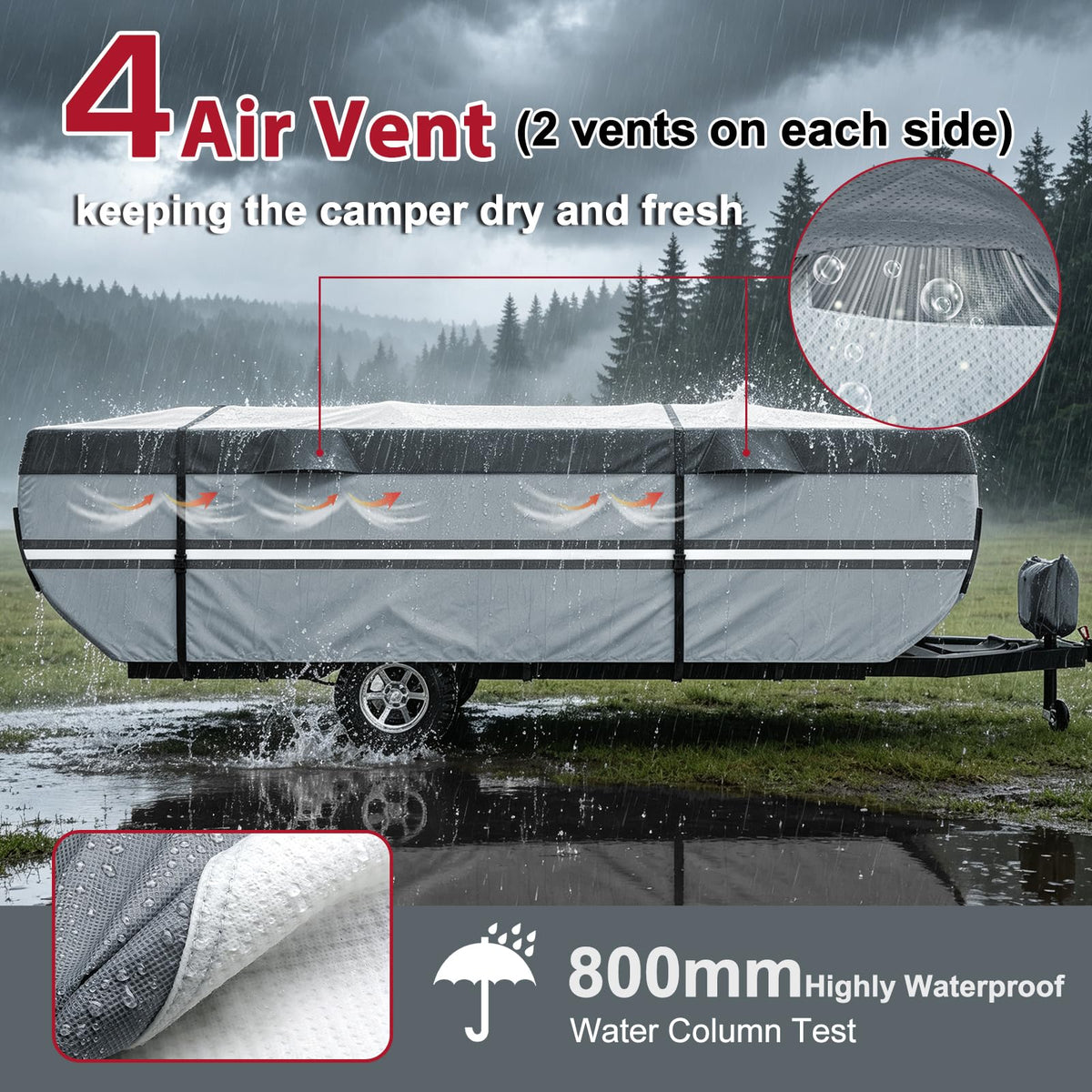 9 Layers Rip-Stop 14-16ft Pop Up Camper Cover J99430