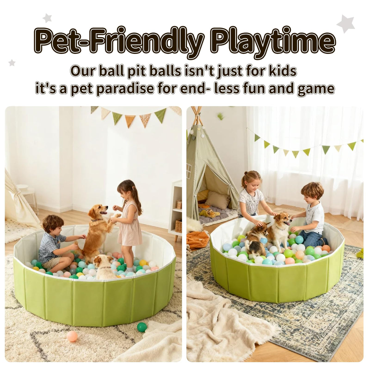 40 Inch Foldable Ball Pit with Storage Bag O801