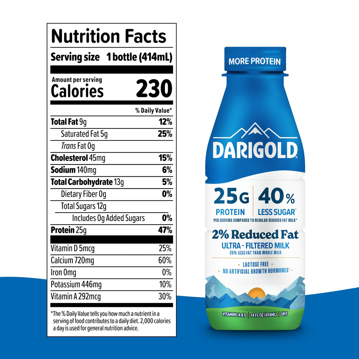 2 Percent High Protein Low Fat Lactose Free Milk 14oz 12 Pack T712112