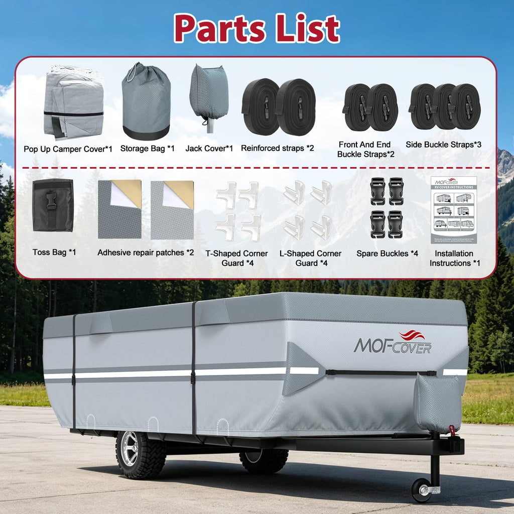 9 Layers Rip-Stop 14-16ft Pop Up Camper Cover J99430