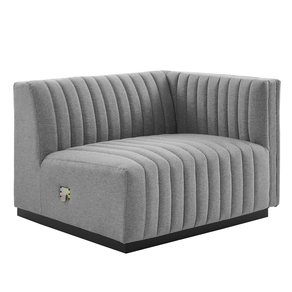 Black Light Gray Tufted Upholstered Loveseat J7187