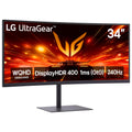 34-Inch Curved Gaming Monitor, 240Hz, 1ms, WQHD, Black L4746