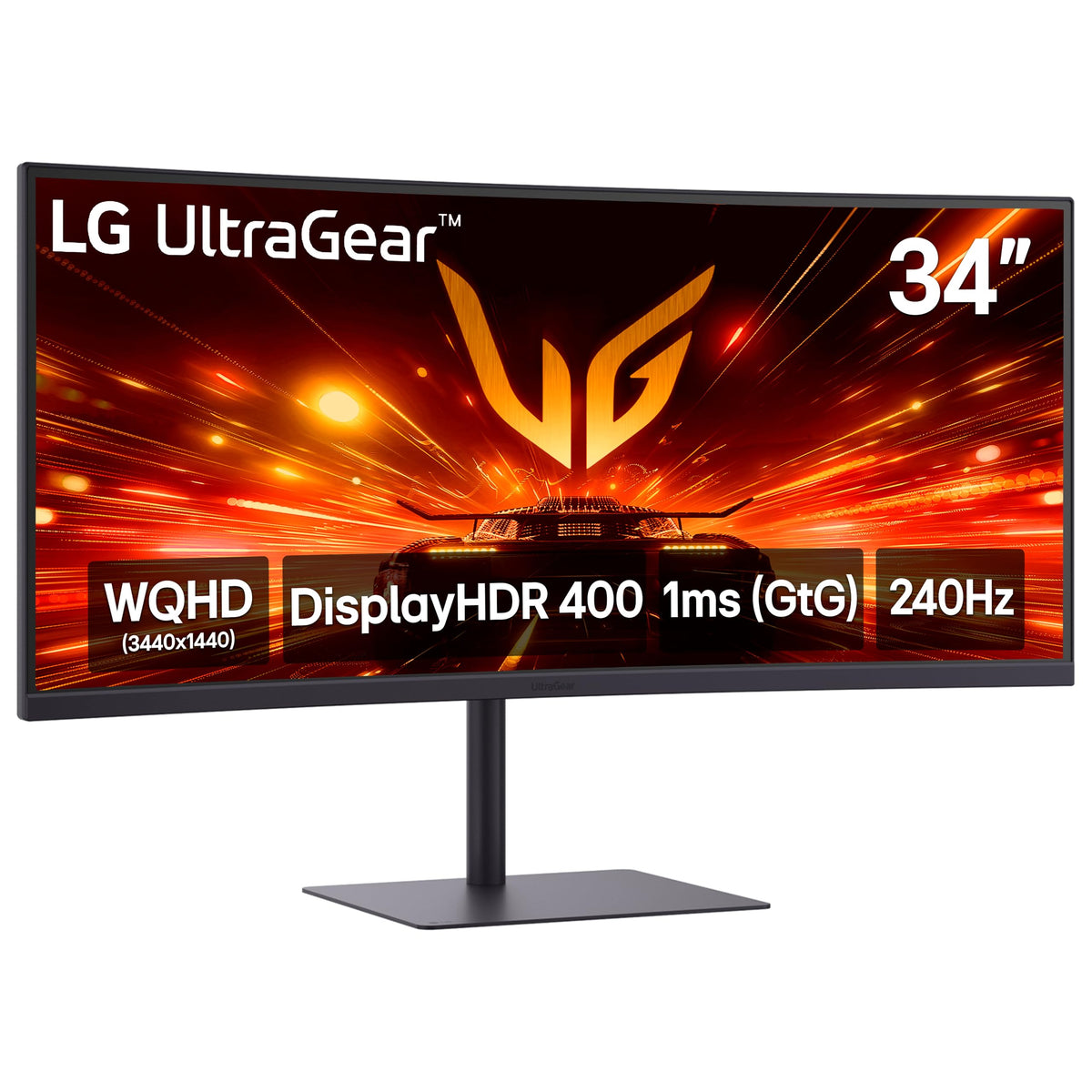 34-Inch Curved Gaming Monitor, 240Hz, 1ms, WQHD, Black L4746