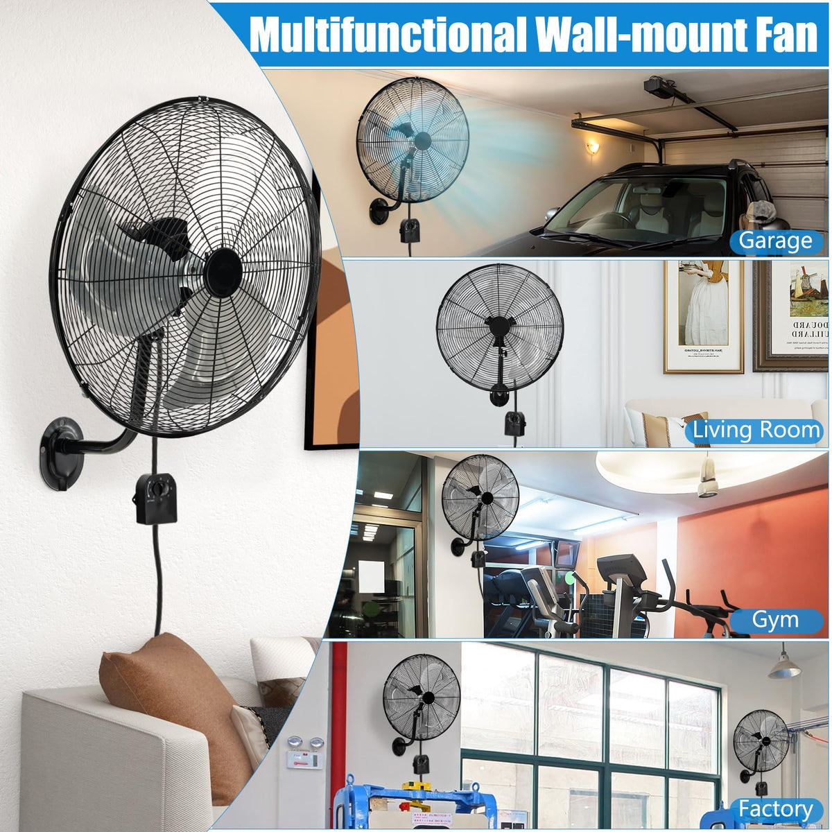 20 Inch Oscillating Wall Fan H677