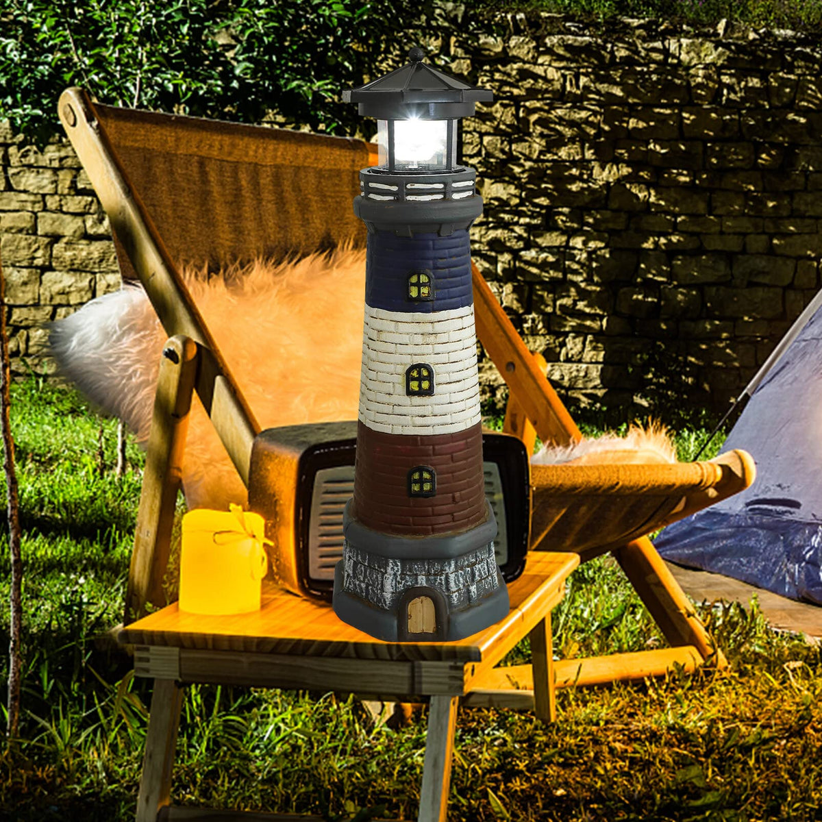 Solar Powered Lighthouse Garden Light F87163