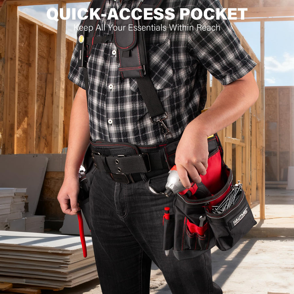 Heavy Duty 19-Pocket Tool Belt with Suspenders U151