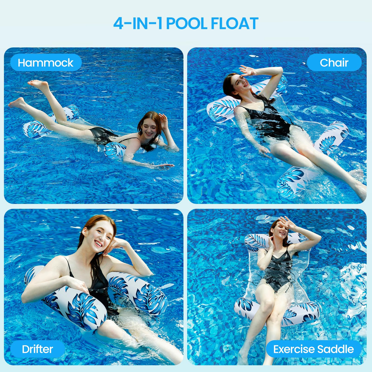 3/5/8 Pack 4-in-1 XL Pool Hammock Float P19223