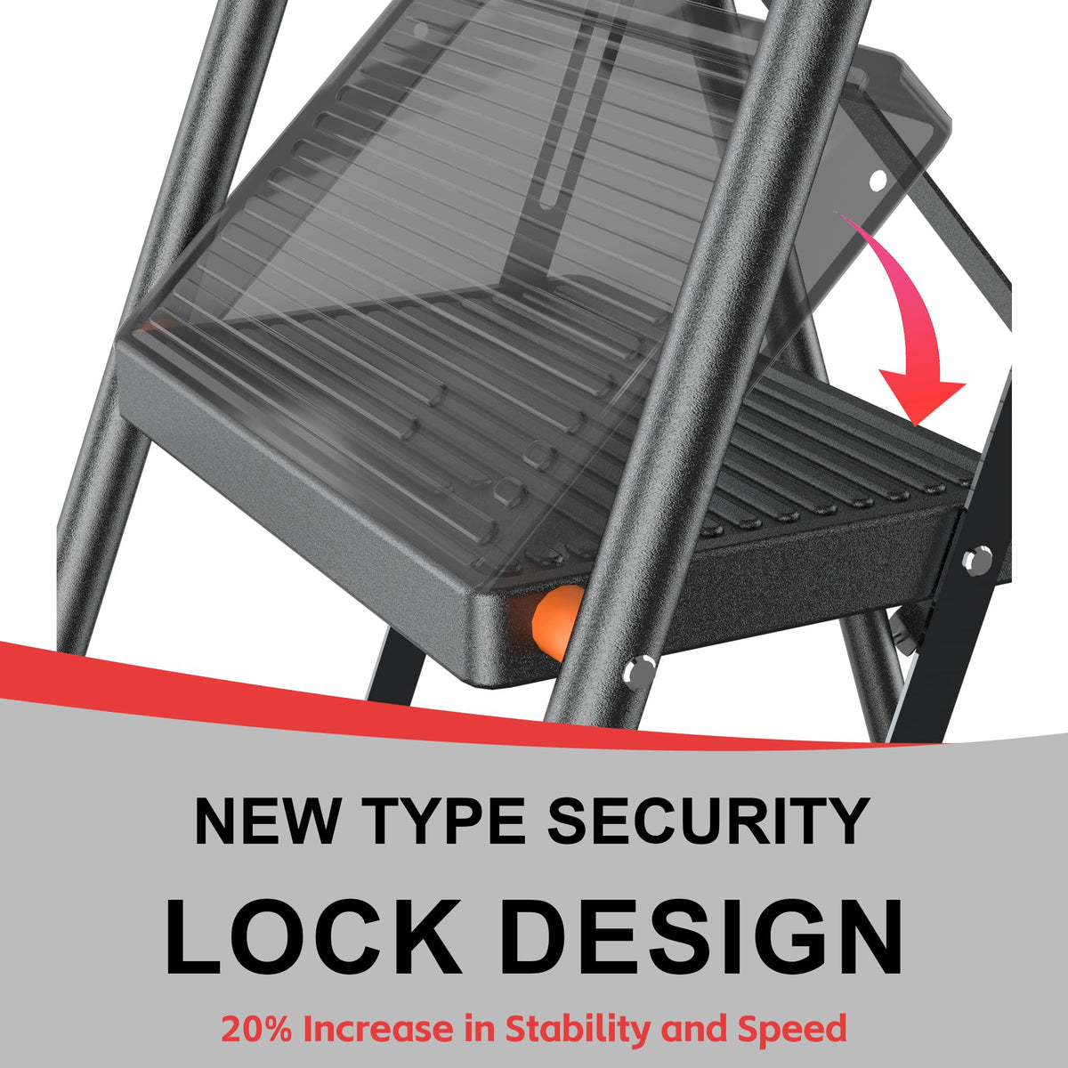 3 Step Ladder 600lbs Folding Step Stool B264