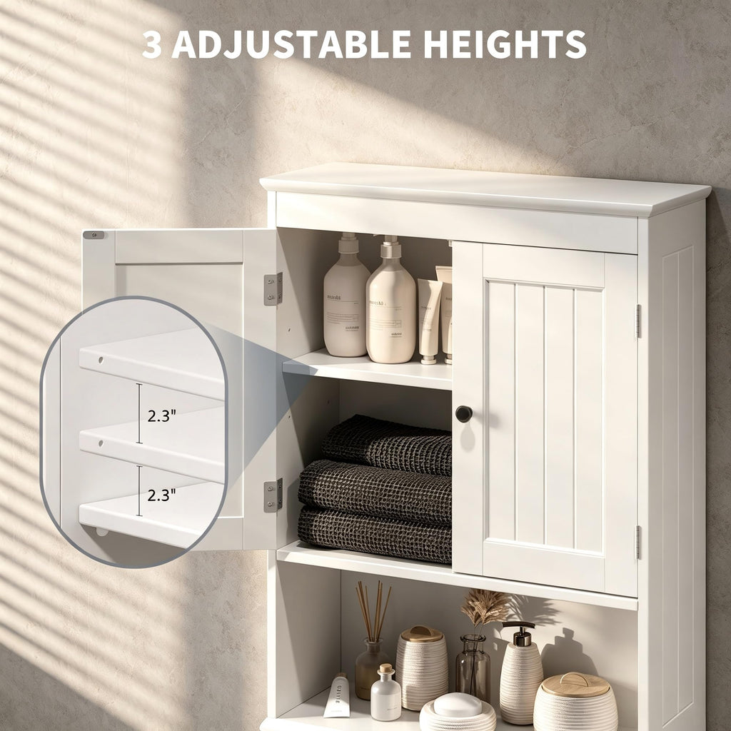 Over The Toilet Storage Cabinet with Open Shelf White R344