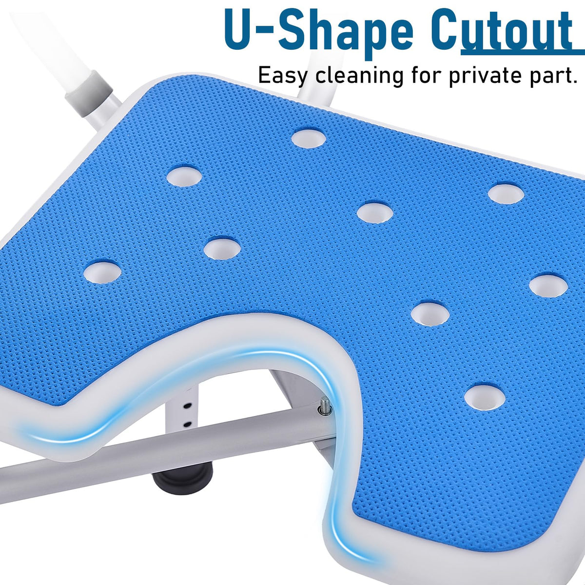 Shower Chair with Arms and Back, U-Shaped Seat U995394