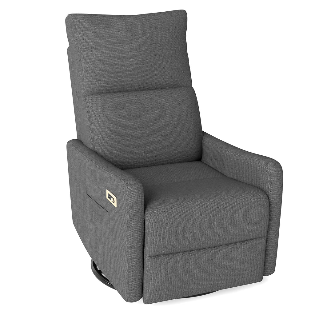 Dark Gray Velvet Swivel Rocker Chair L8329