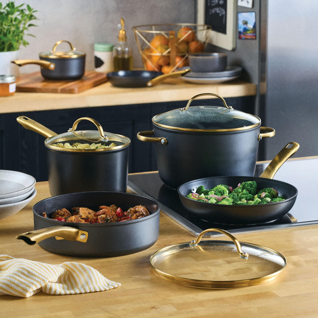 12 Piece Black Ceramic Nonstick Cookware Set S10033