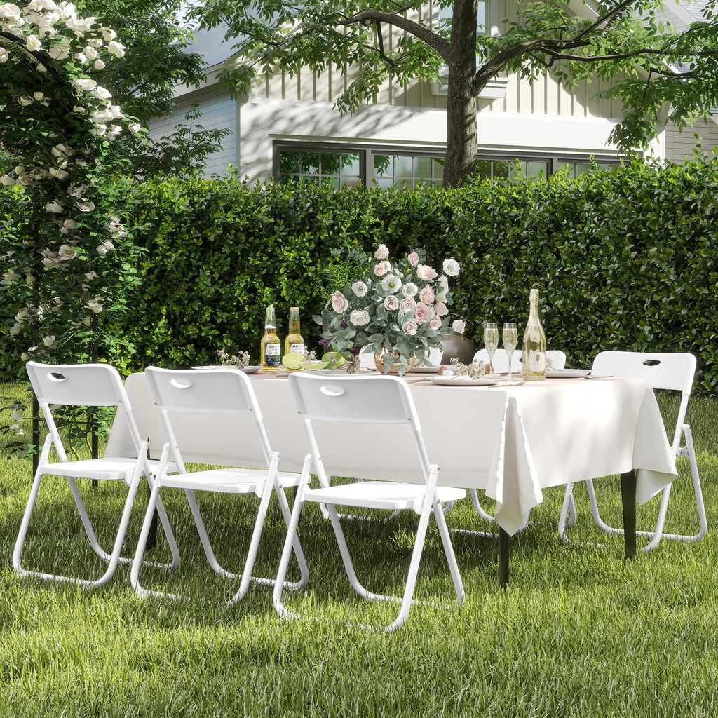White Plastic Folding Chairs, 10 Pack E13115